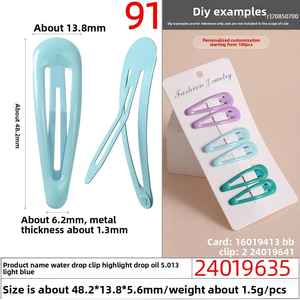 Niedliche Haaraccessoires für MädchenBunte Tropfenförmige Haarspangen Bonbonfarbene Kleine Haarspangen Kleine Pony- und Strandclips