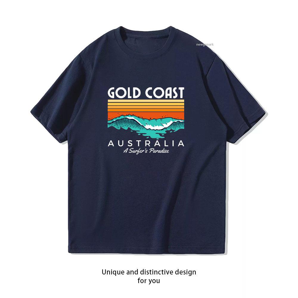 Gold Coast Australia A Surfers Paradise Tshirt Women Unisex Casual Cotton Graphic T Shirts Creative Streetwear Classic Aesthetic S
