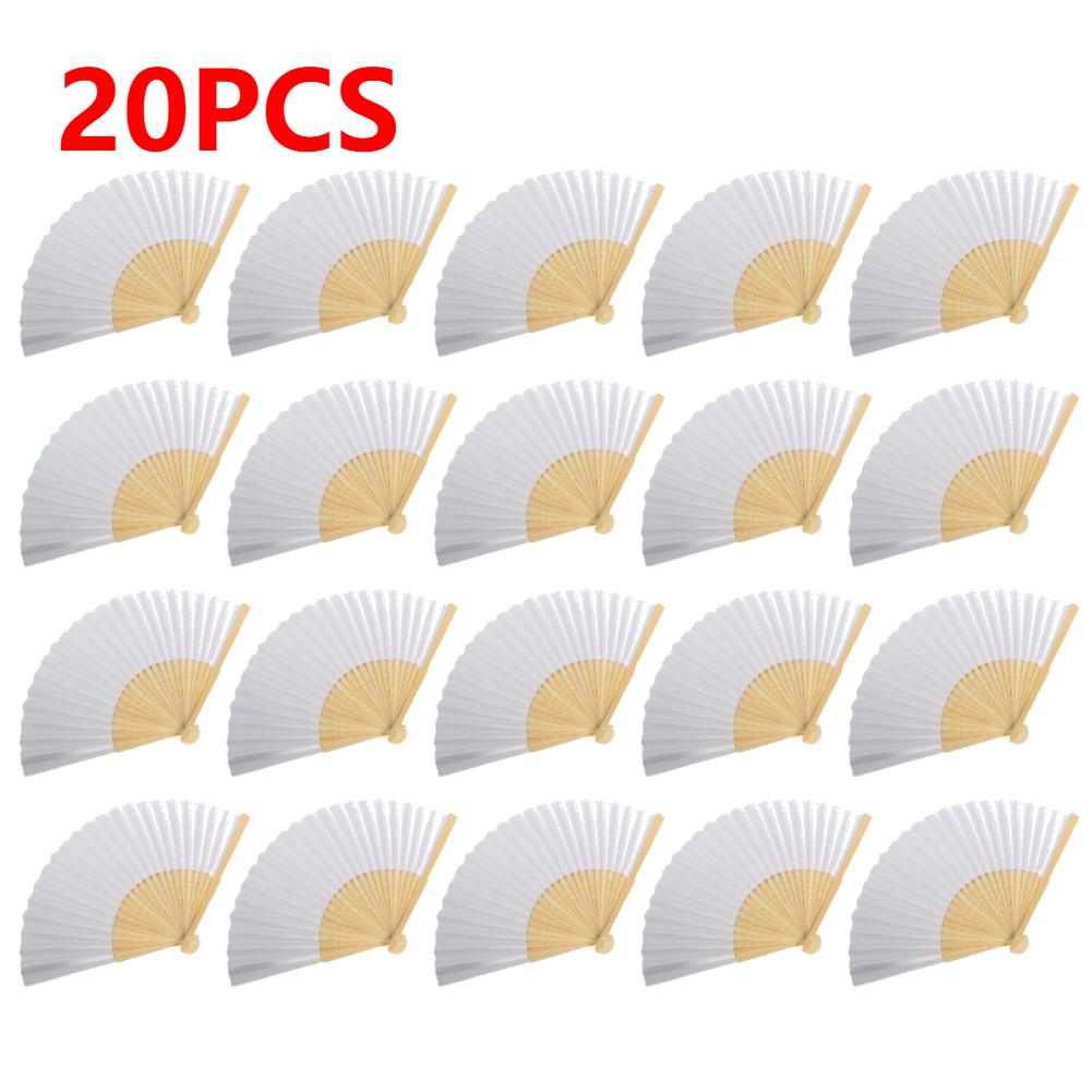 1-50 Stück DIY Papier Bambus Faltfächer Blanko Weiß Faltfächer Hochzeitsgeschenke Erwachsene Kinder Kalligraphie Malerei Übungsfächer