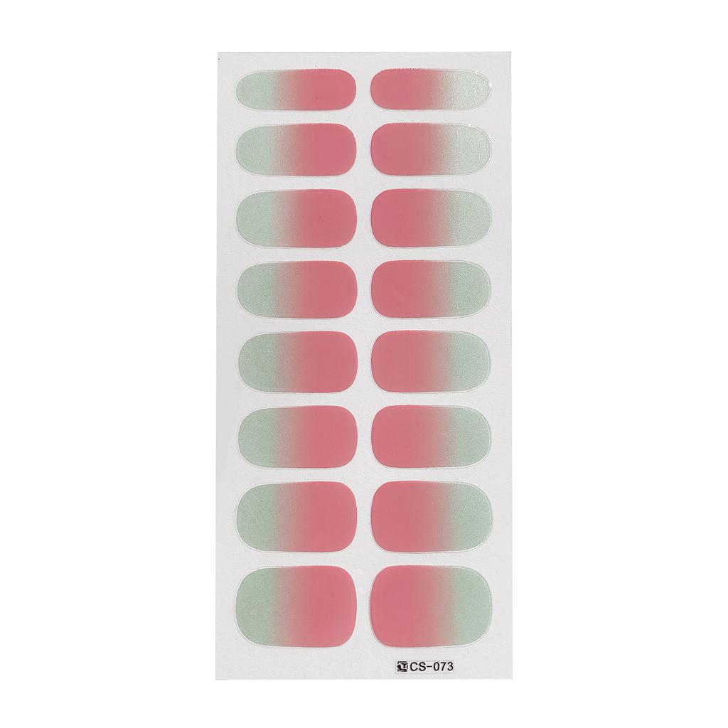 1 Sheet Semi Cured Wrap Gradient Nail Sticker Multi Color Solid Gel Full Cover Slider No Need UV Lamp Cured Fast Gel Nail Decal