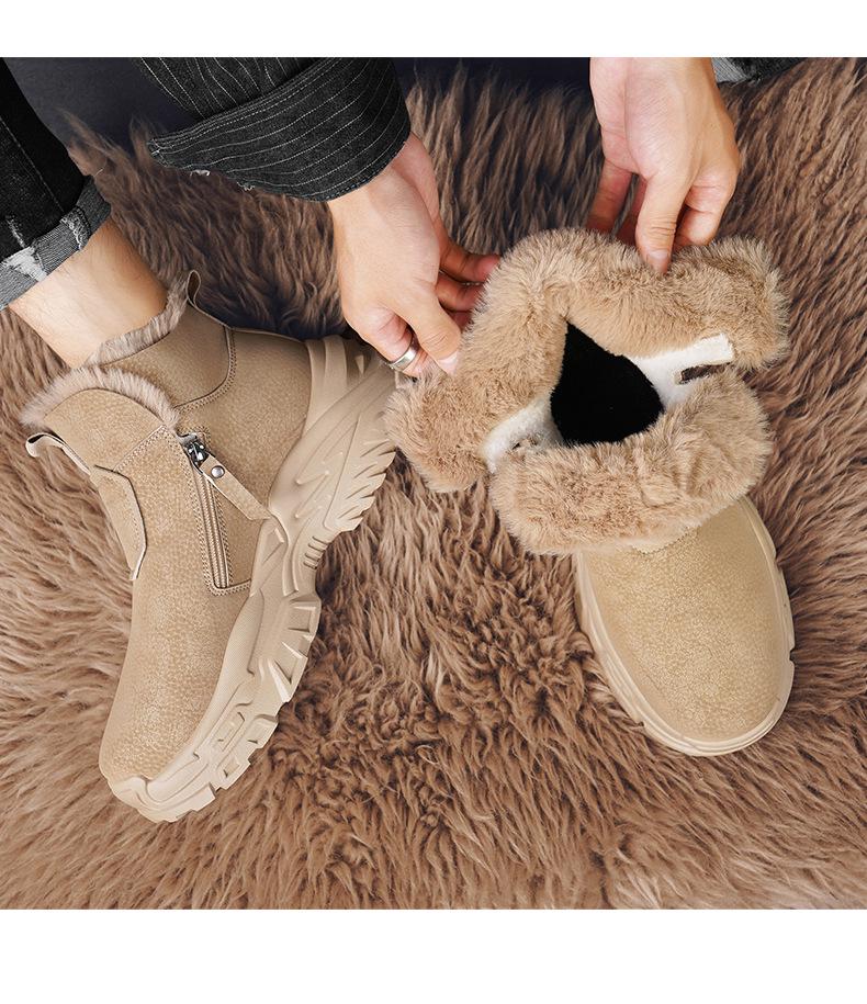 Pánské zimní vysoké nepromokavé sněhule s hřejivou sametovou podšívkou pro outdoor, protiskluzové a pro horolezectví.