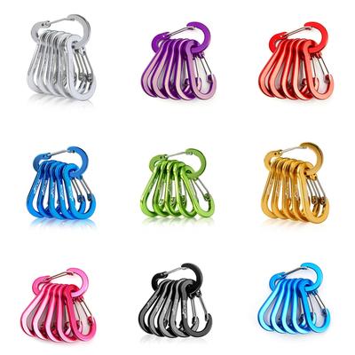 6 Pieces 12 Pieces Outdoor Camping Multi-tool Carabiner Steel Small Carabiner Clip Fishing Accessories