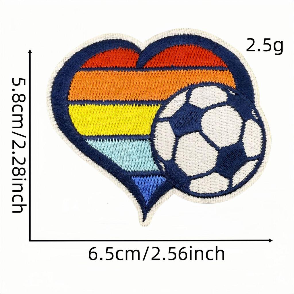 Colorful Cartoon Football Embroidery Iron-on Patch Badge for Clothing