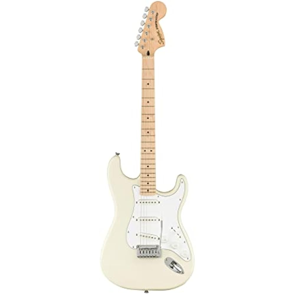 Squier by Fender Electric Guitar Affinity Series™ Stratocaster®, Maple Fingerboard, White Pickgua...