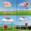 Outdoor Rainbow Cloud Swing Sculpture