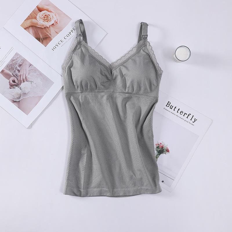 Lace Trim Wireless Nursing Camisole Bra - Pregnancy & Convenient Feeding