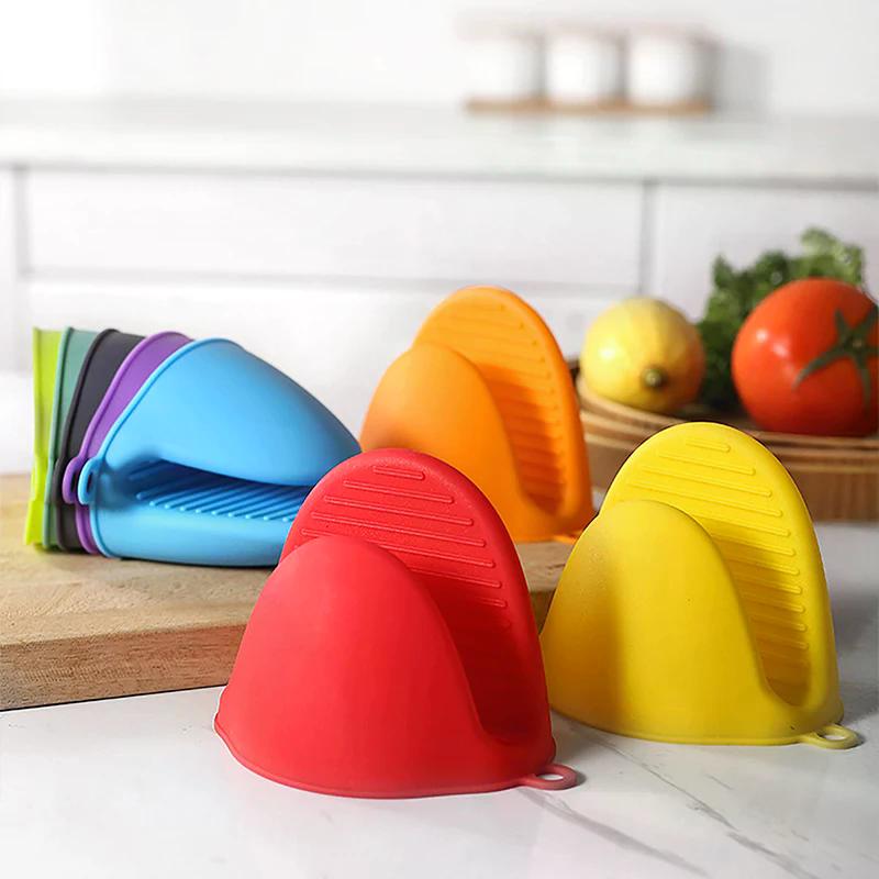 1pc Silicone Heat Resistant Gloves Clips Insulation Non Stick Anti-slip Pot Bowel Holder Clip Cooking Baking Oven Mitts