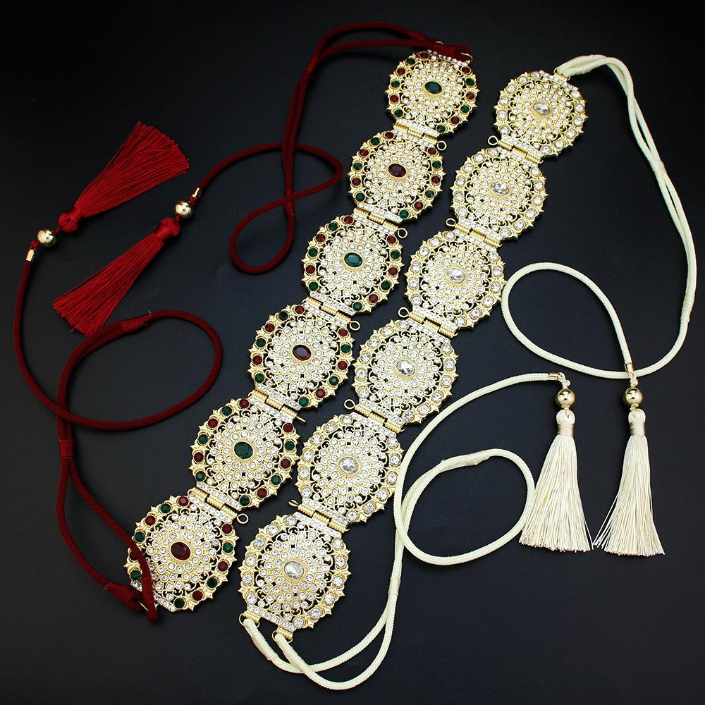 Cureaua de frânghie de mână șic Bijuterii de mireasă Cureaua Lanț de talie Bijuterii de cristal pentru corp Ciciucuri Lanț de frânghie