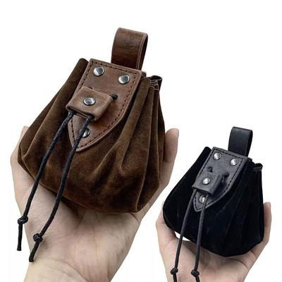 Durable Leather Retro Belt Pouch Viking Style Medieval Design Coin Purse Festival Accessory Fanny Pack Medieval Fair
