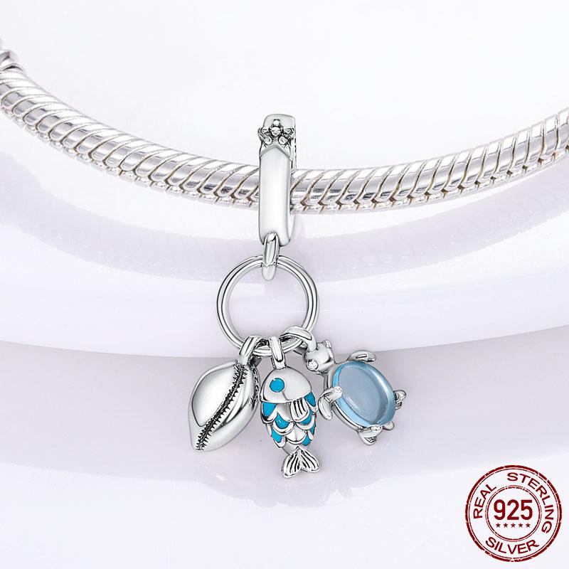 Breloque Charms Original Charms Fit Charmhub Bracelet Sterling Silver 925 Flamingo Balloon Cz Shape Pendant Silver 925 Jewelry