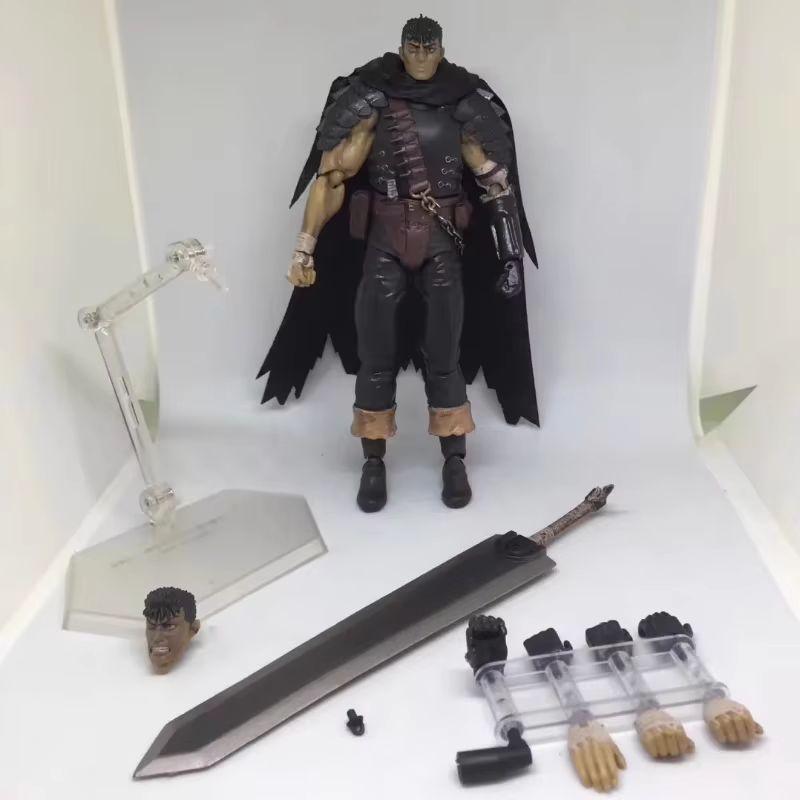 16cm Anime Berserk Guts Black Swordsman #359 Repainted Edition Action Figure Pvc Desktop Model Ornaments Toy Birthday Gift