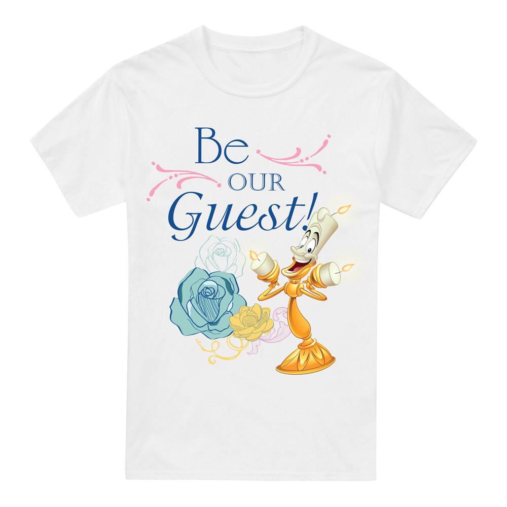 Beauty and the Beast Be Our Guest T-Shirt White L