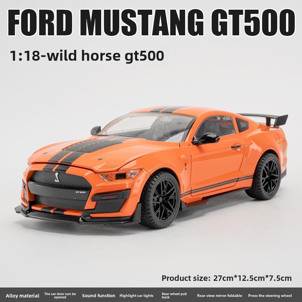 Stor størrelse 1/18 Fullskala Mustang GT500 legering støpt sportsbilmodell 4 dører åpningsbar metall kjøretøy Barn gutt leketøy gave display ornamenter
