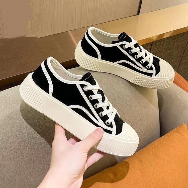 

Новая женская обувь Four Seasons Модная парусиновая классическая ретро студенческая повседневная дышащая спортивная обувь для скейтборда маленькие белые туфли 35 чёрный