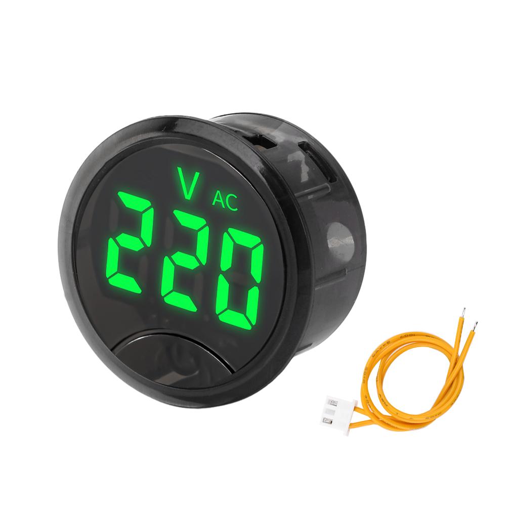 AC 50~265V  LED Digital Display Round Two-wire Voltmeter AC Digital  Voltage  Volt Detector Tester Monitor Pane