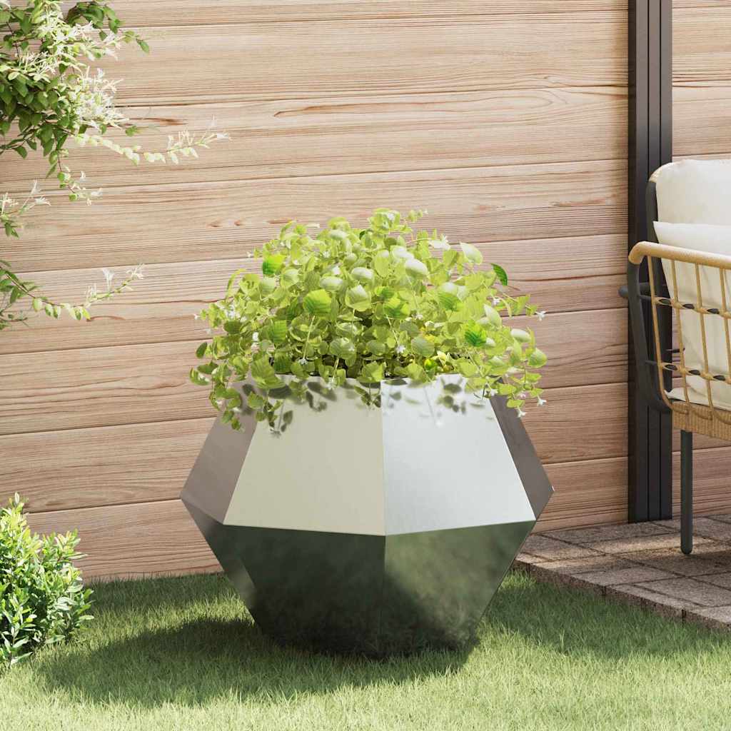 Plant Pot Silver 75 X 75 X 60 Cm Galvanized Steel