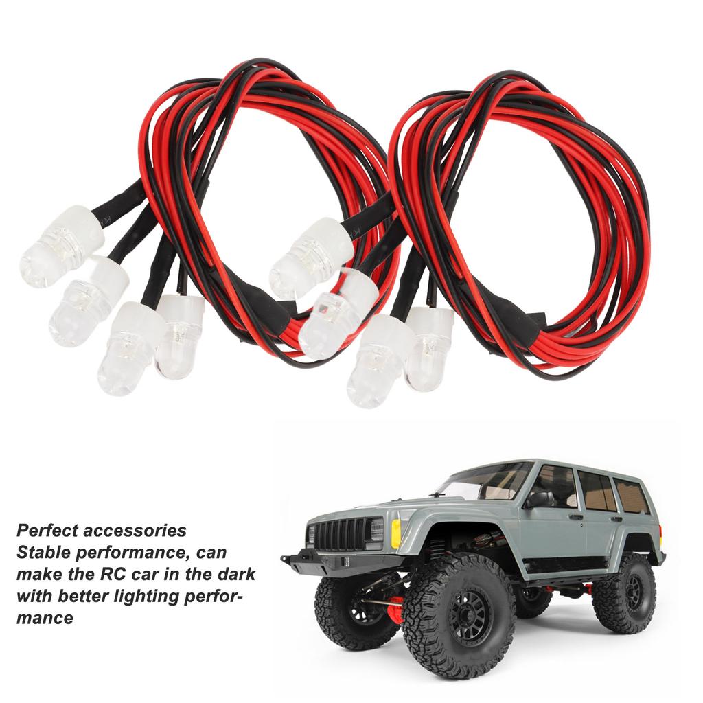 2PCS RC Car Lights Set Universal 5mm 8 LED RC Lighting Kit Headlights Taillight LEDs Accessories for Traxxas