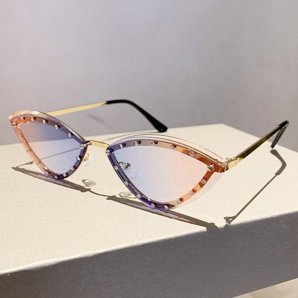 Multicolor Cat Eye Sunglasses Gradient Rhinestones Eyewear Party Sun Glasses  for Women & Men