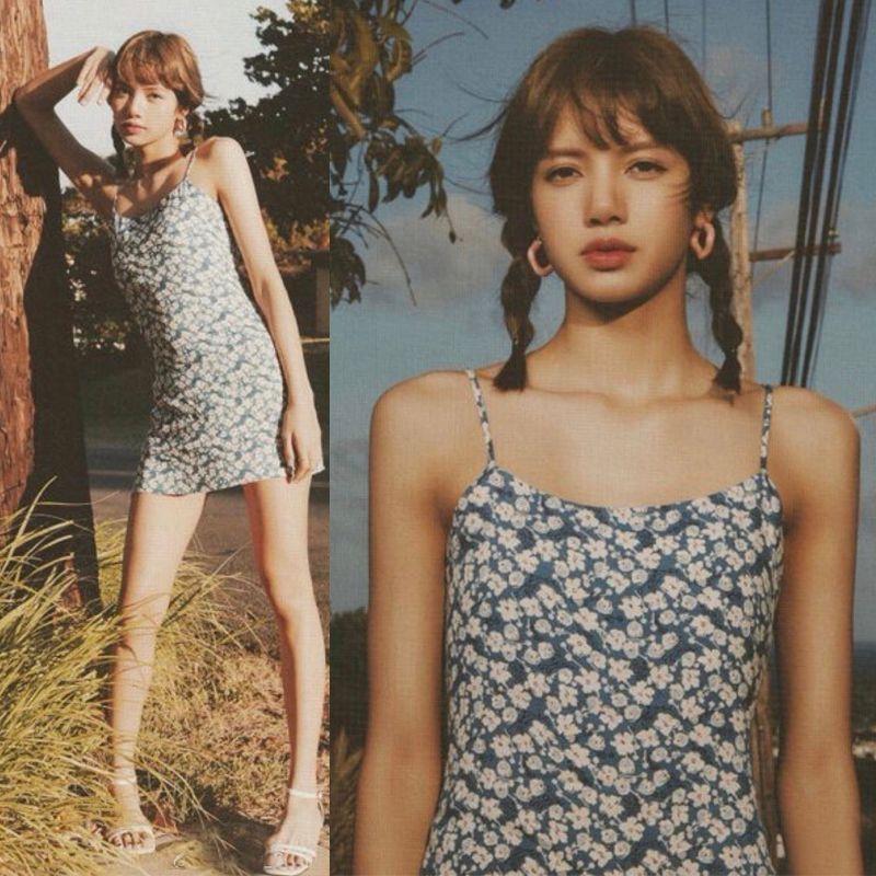 

Стиль знаменитостей Французский стиль Ретро Синее платье на бретелях с цветочным принтом Платикодон крупноцветковый Винтажное платье с ромашками для девочек lisa blue floral sling adjustable Dress L.