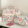 Women Cute Makeup Bag with Zipper Quilted Fragmented Flower Portable Storage Bag Toiletry Organizer Bag Cosmetic Case Bag