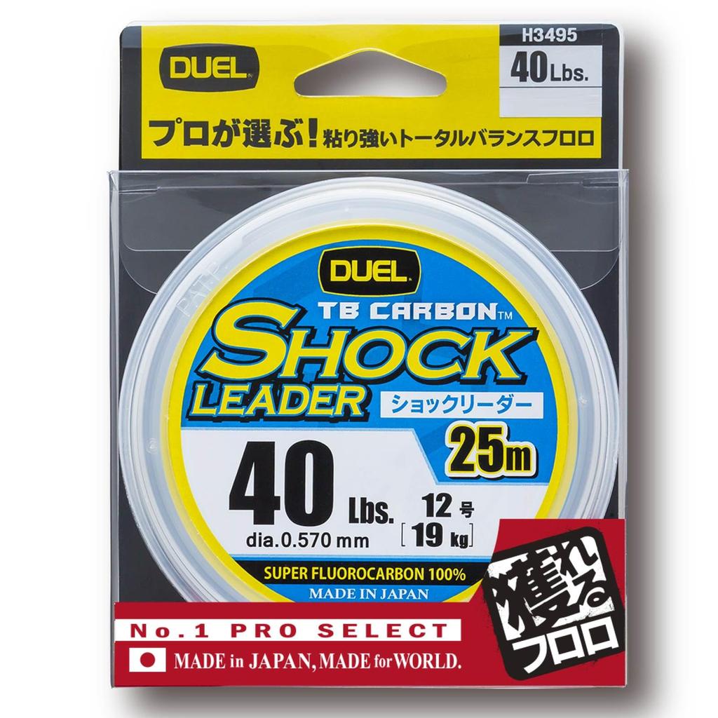DUEL Fluorocarbon Line TB CARBON Shock Leader 25m Natural Clear H3495 40Lbs. 40Lbs.
