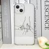 Warm Family Holding Hands Couple Phone Case for IPhone 16 11 12 13 14 15 Pro Max 7 8Plus 16E X XS Clear Soft Cover Abstract Line
