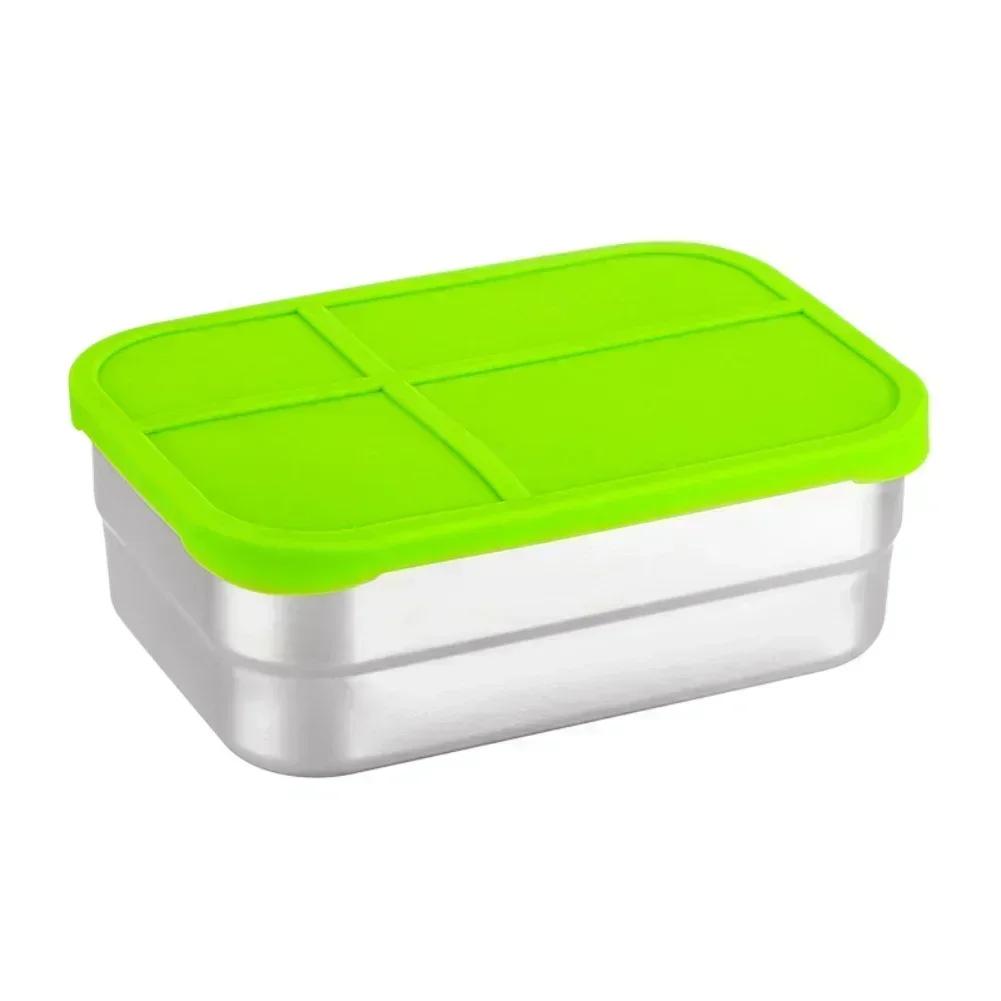 720ML Stainless Steel Lunch Box with Leak Proof Silicone Lids for Secure Meal Storage and Travel Friendly Snack Containers