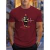 Men Summer T-shirt Firefighter Heartbeat ECG Graphic Print Short Sleeve O-neck Casual Tee Fireman Hero Gift Breathable Tops
