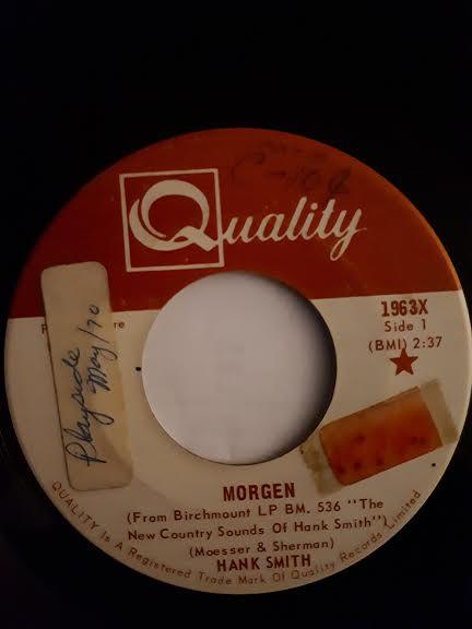 7-Zoll Schallplatte HANK SMITH - Morgen 1963X Qualität 1970 Kanada Country/Folk Gebraucht