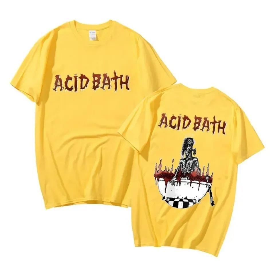 Tričko s kulatým výstřihem s kreativní grafikou inspirovanou temným uměním Acid Bath, s hudebním uměním pro fanoušky Acid Bath