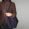 [3rd Reorder: Immediate Shipment] 0007 Layered Pouch Hobo Bag_Corduroy Navy