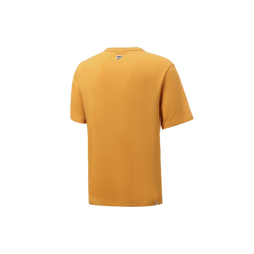 PUMA Downtown T Shirts Men's Orange Crew Neck Moderate 533042-37