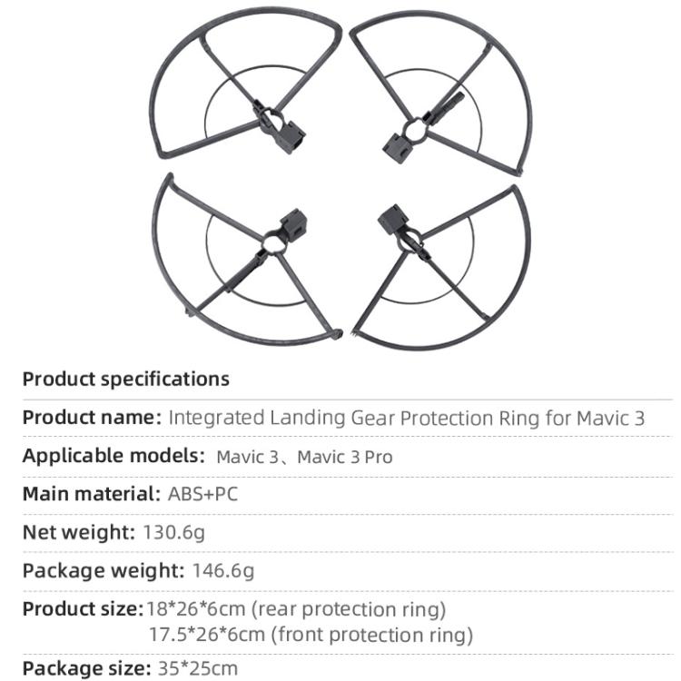 For DJI Mavic 3 / 3 Pro BRDRC Drone Propeller Protective Guard Anti-collision Ring (Grey)