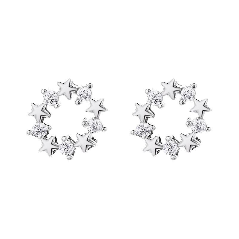 Design Star Stud Earrings Femininity Niche Super Flash Earrings New High-end Earrings
