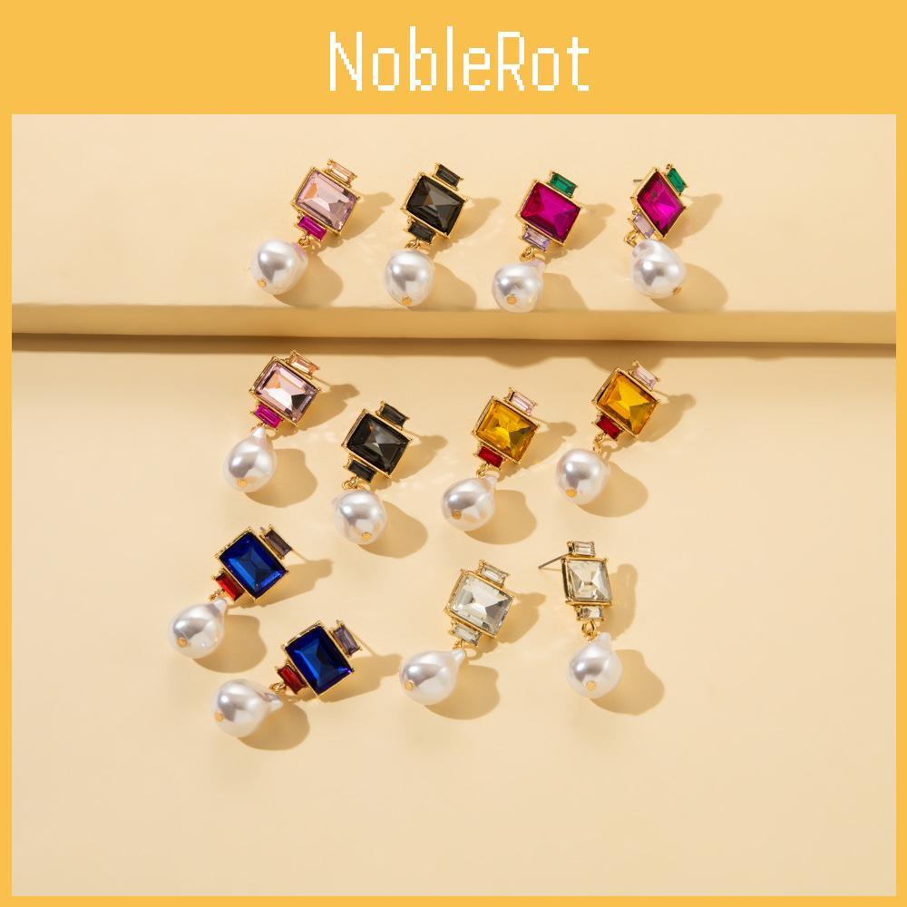 Trendy Fashion European Square Geometric Alloy Earrings Chic Simple Design