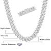 Prong 16mm Cuban Chain Micro Pave Cubic Zircon Mixed Luxury Bling Bling Full Iced Out Charms Hiphop Jewelry