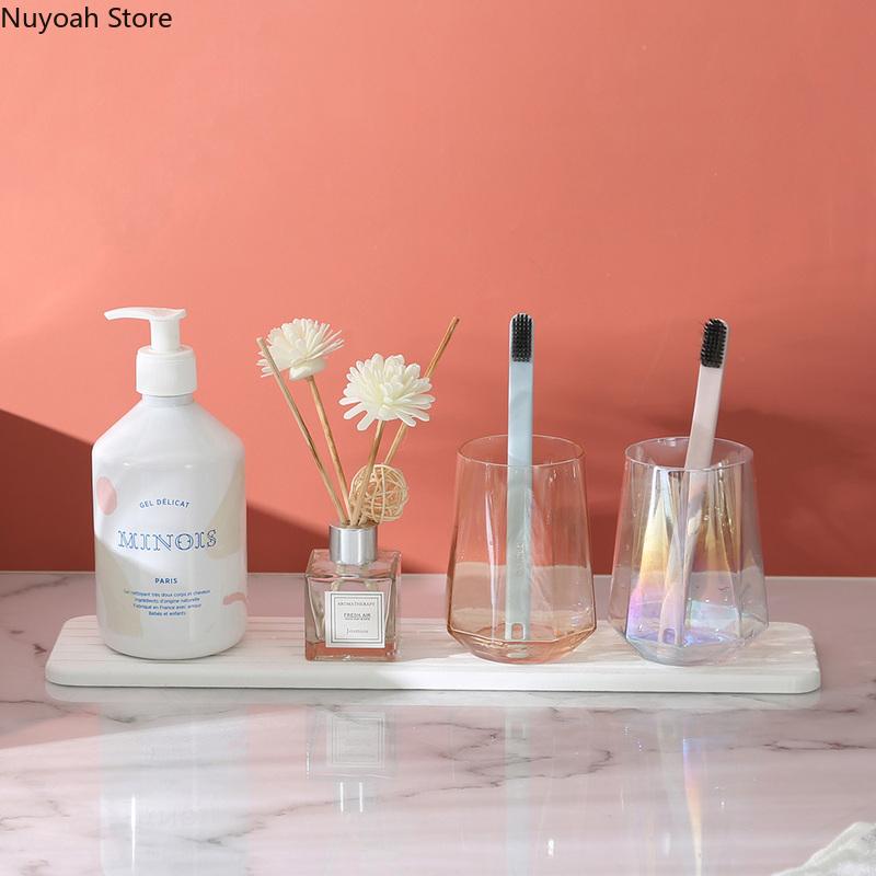Rectangular Mouthwash Coaster Simple Diatom Mud Absorbent Pad Quick-drying Household Diatomite Tray Creative Bathroom Supplies