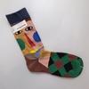 French Artistic Oil Painting Series: Colorful Trendy Mid-Calf Cotton Socks for Women