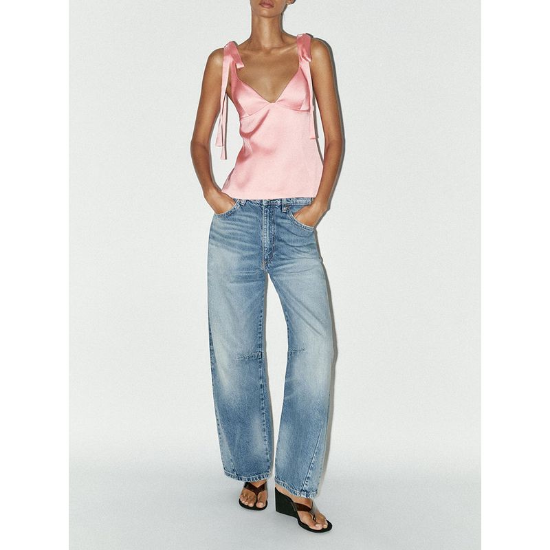 Za2025 Summer New Women clothes Bowknot Decoration Texture Top 3059371 251 4772029 636