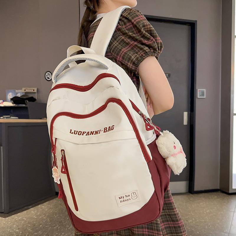 Children's Schoolbags Elementary School Girls Junior High School Students Contrasting Color Backpacks High School Students College Students