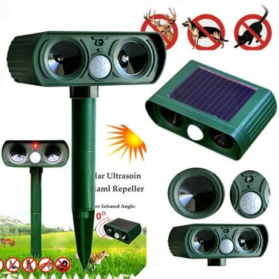1 Pcs Ultrasonic Animal Repellant Cat Dog Repellant Solar Powered Rechargeable Garden Waterproof Animal Deterrent For Farm Yard