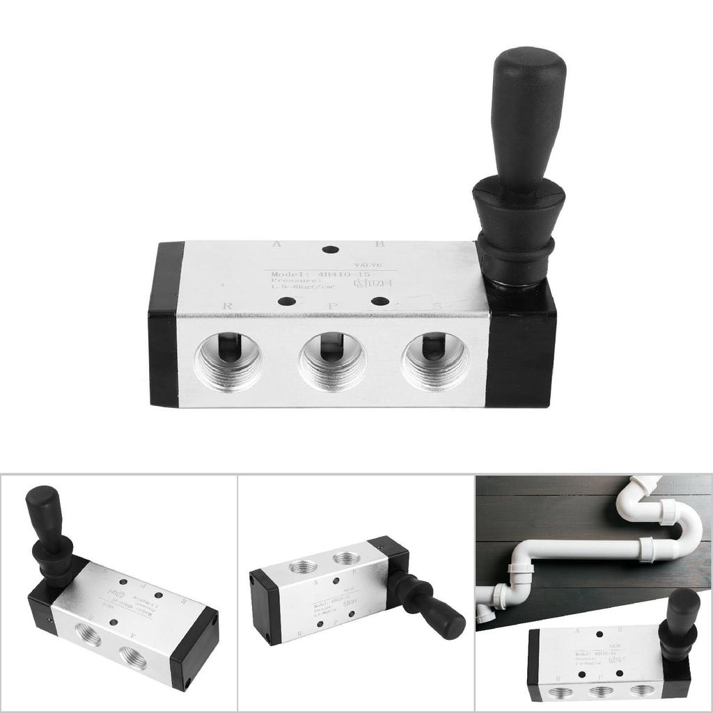 Pneumatic Manual Control Valve 5 Port 2 Position Hand Lever Valve 0~0.8Mpa (4H210-08)