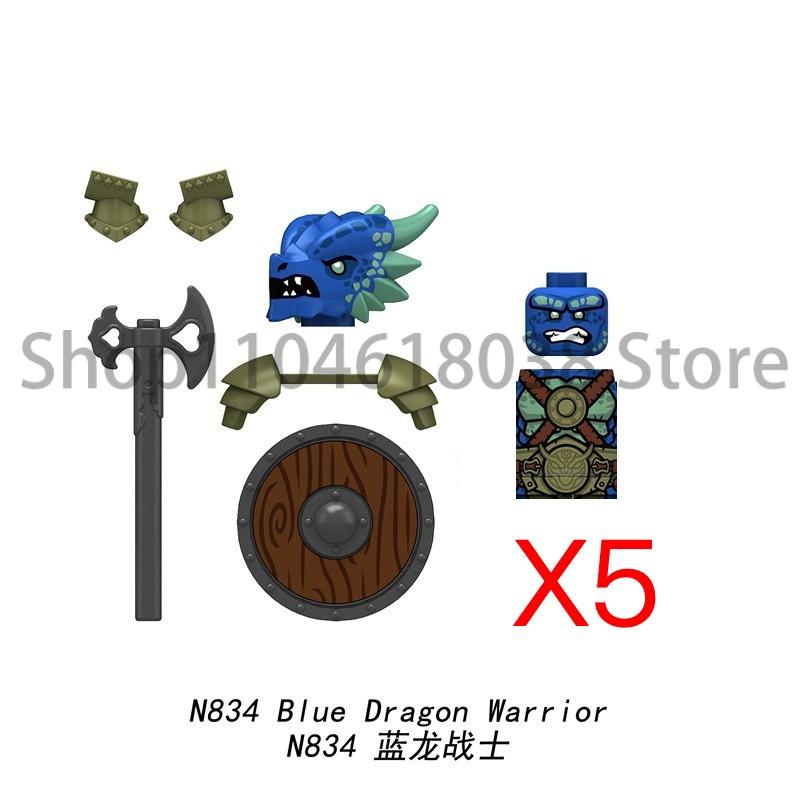 Medieval Military Figures Octopus Sea Demon Knights Building Blocks Weapons Accessories Sword Temple Spear Shield MOC MINiBricks