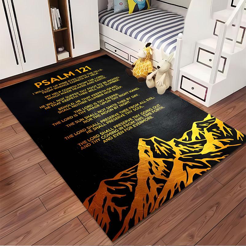 Psalm 121 Verse Text Carpet Suitable As a Non-slip Mat for the Living Room or Bedroom Sofa