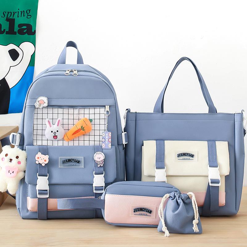 Primary School Girl Four Piece Set Junior High School High School Student Backpack College Boy Backpack