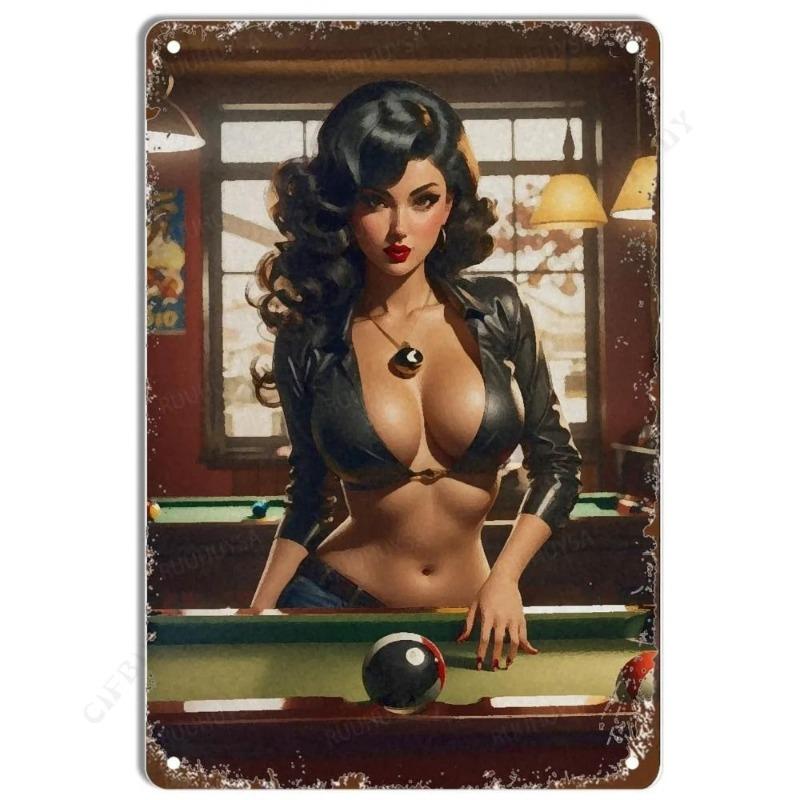 Billiard Metallposter Schild, Spielzimmer Wanddekoration