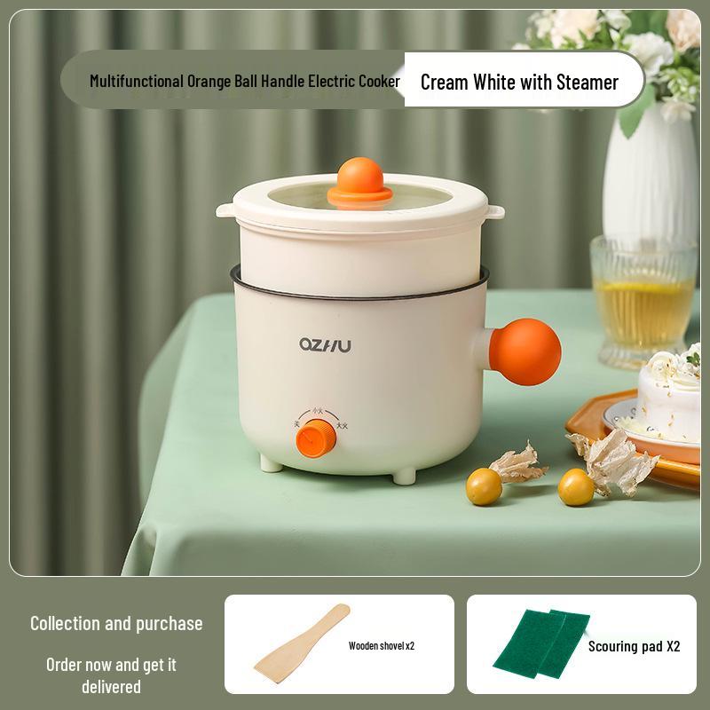 Compact Multi-Function Electric Pot for Dorms - Low Power Noodle Cooker, Non-stick Hot Pot & Grill