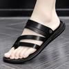 Fashion Fashion Comfortable Mens Sandals Solid Color Open Toe Mens Leather Sandal New Slippers Beach for Male  Footwear 2025