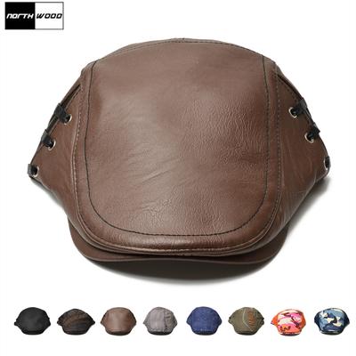 Boinas de couro de alta qualidade boné para homens mulheres chapéu de boina clássico sólido chapéu de beisebol com pala ao ar livre