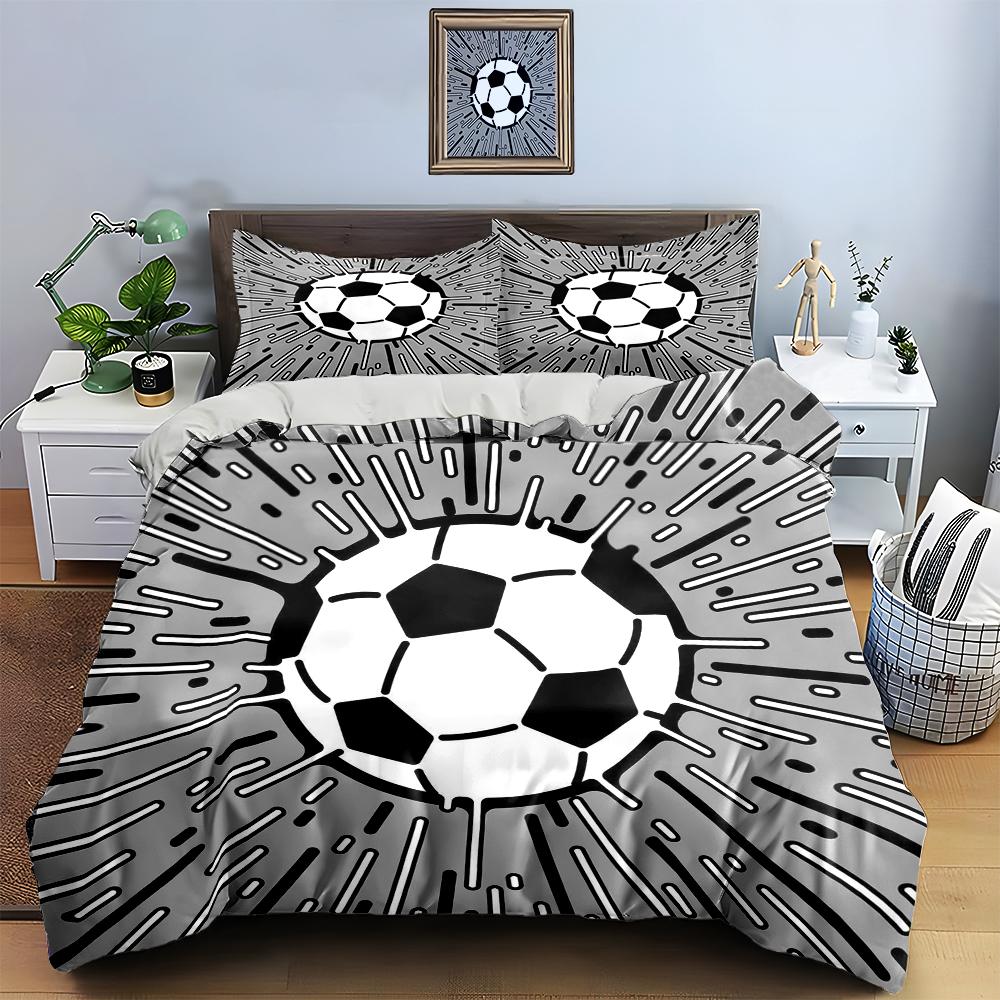 Soccer Ball with Streaks. Bedding Sets Duvet Cover Sets Duvet Covers Pillowcases(1 * Duvet Cover 2 * Pillowcases, Without Duvet Insert)